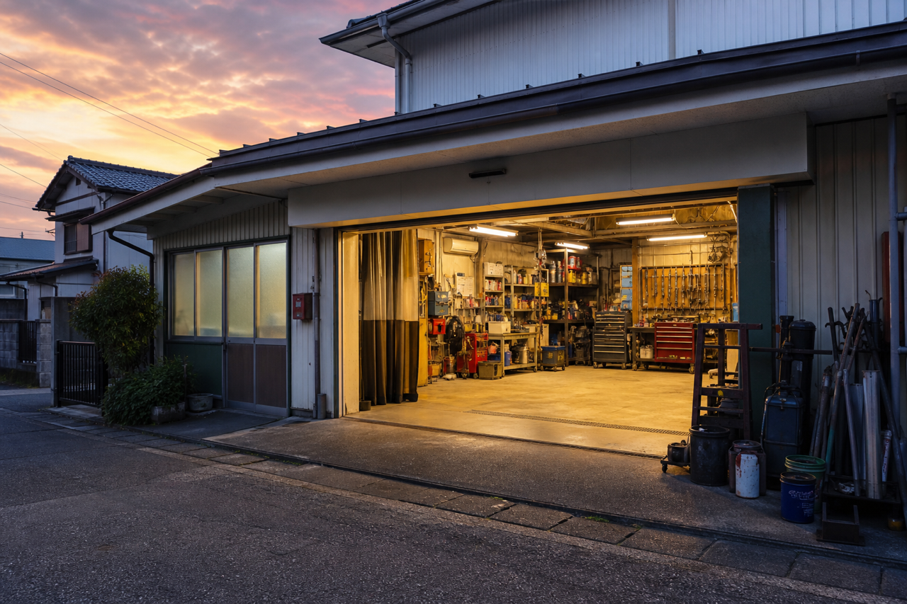 杉山自動車鈑金塗装の工房